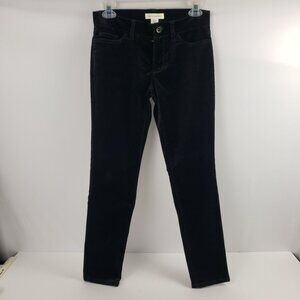 Banana Republic OP Petite Black Velveteen Low Rise Stretch Womens Pants